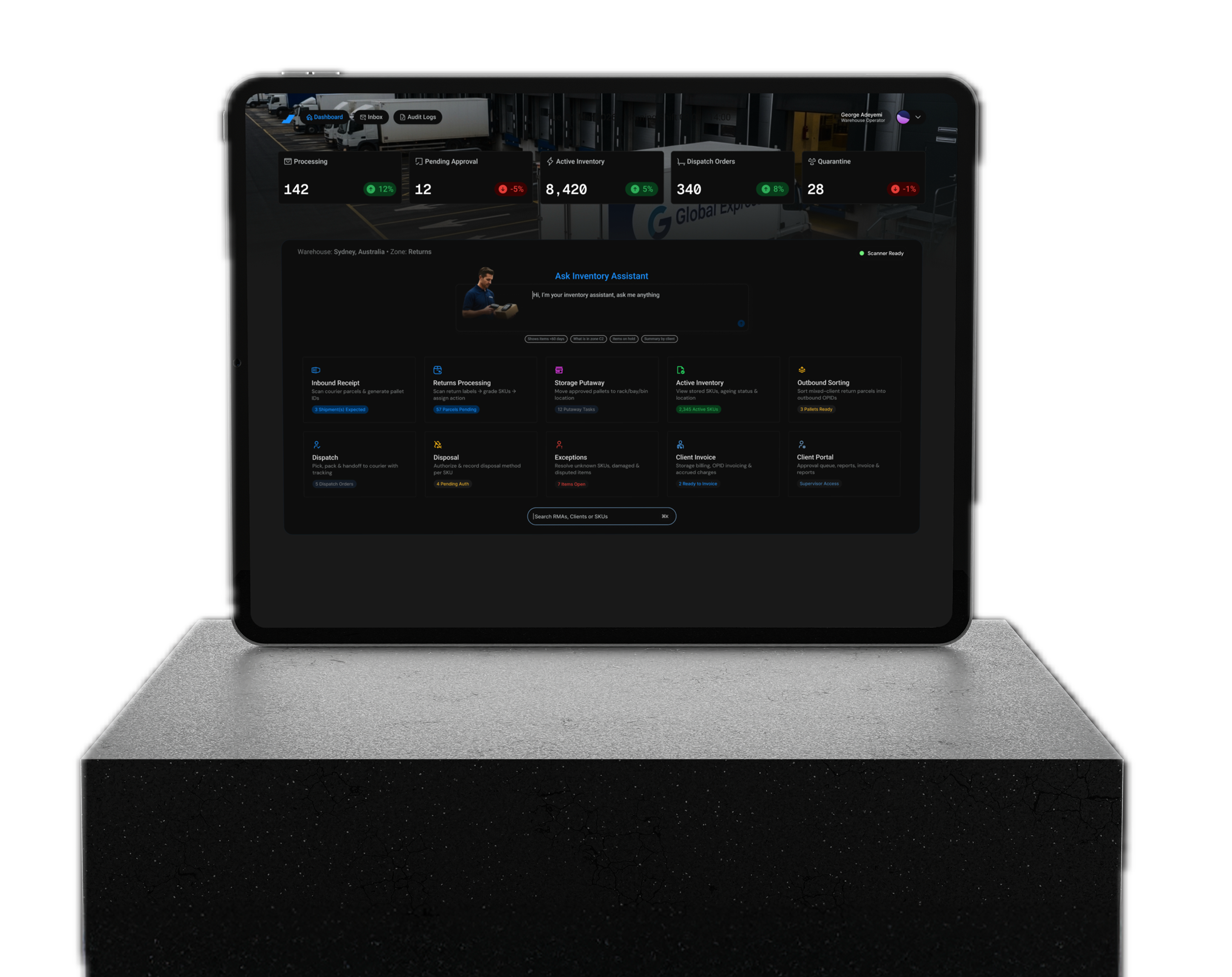 Logivex dashboard mockup